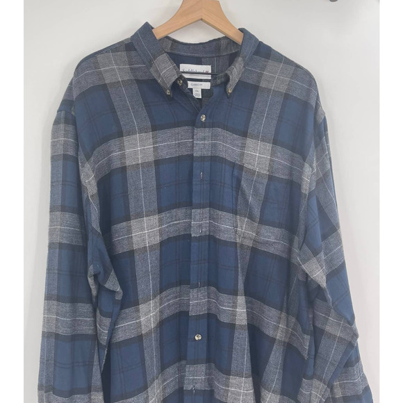 Saddlebred Blue and Gray Plaid Casual Button Down Shirt - Picture 2 of 11